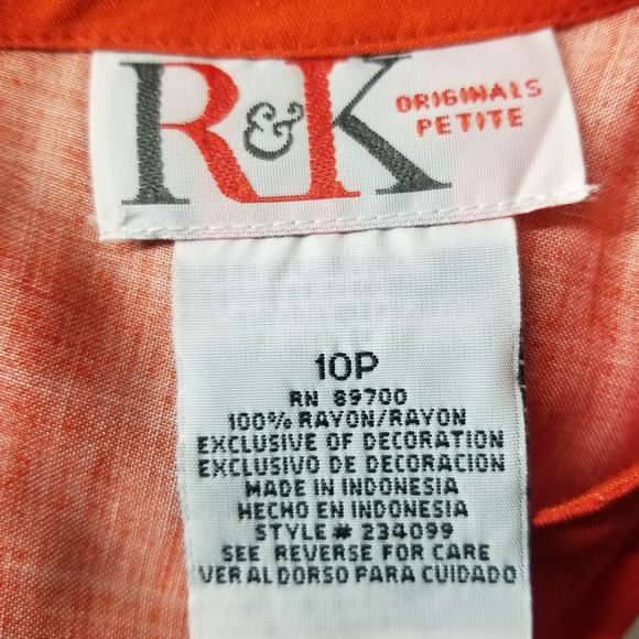 R&K ORIGINALS PETITE ORANGE BRICK MAXI SLEEVELESS SUNDRESS - Picture 3 of 11